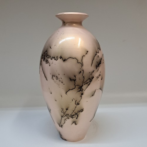 Click to view detail for BS-061 Vessel/Vase Cream - Horsehair 10.5x5 $225